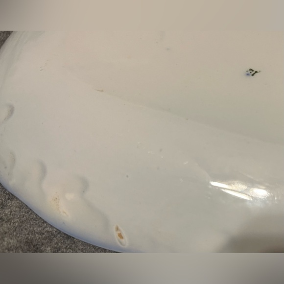 Antique New Wharf Pottery “Paris” pattern Flow Blue Large Serving Platter - Picture 10 of 11